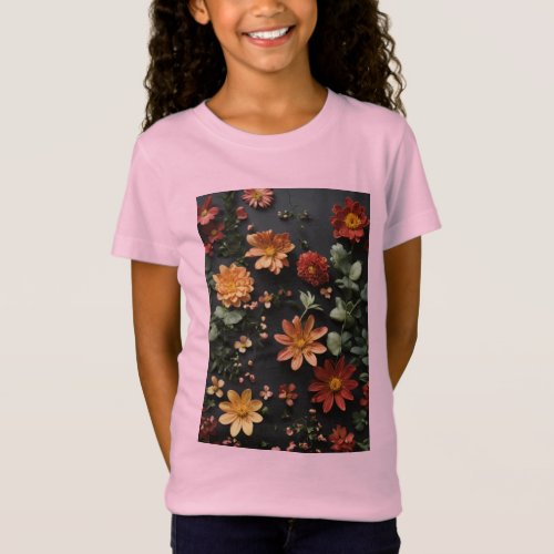 Blossom Beyond 3D Floral Elegance T_Shirt