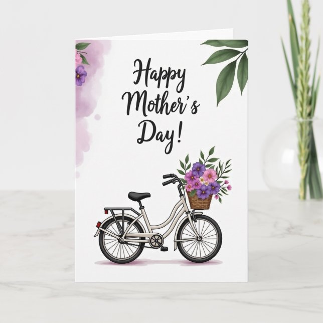 Blossom Bicycle Mothers Day Card (Front)