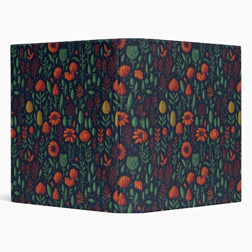  Blossom Bind Floral Pattern Binder 3 Ring Binder