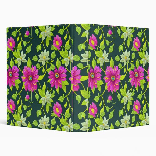  Blossom Bind Floral Pattern Binder 3 Ring Binder