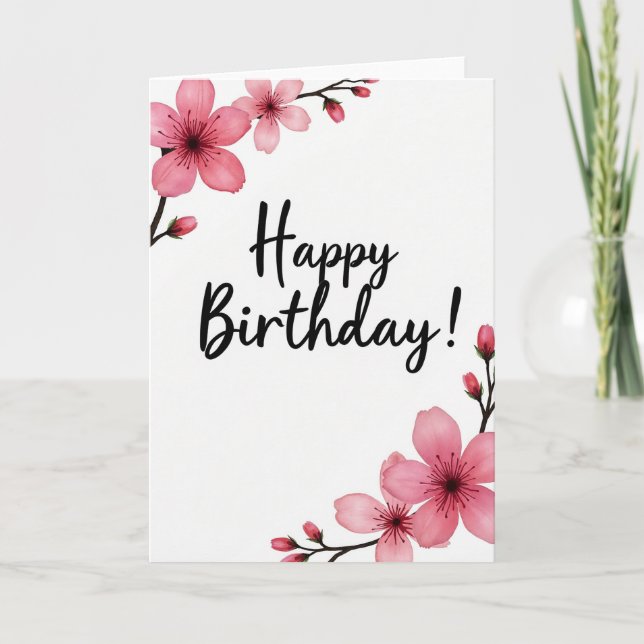 Blossom Birthday Script Card (Front)