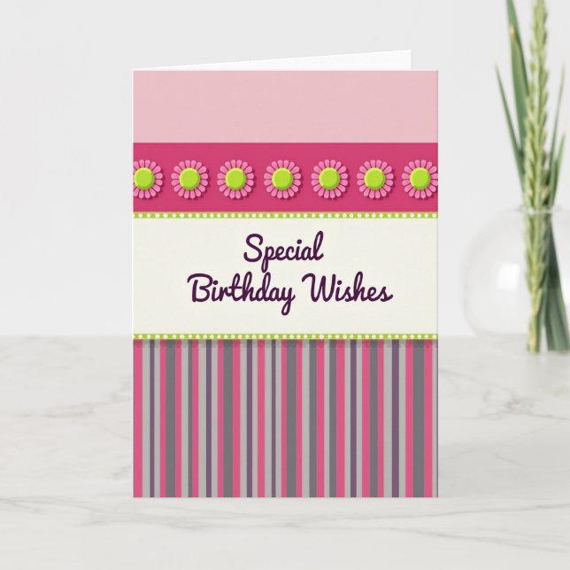 Blossom Birthday Wishes Card (Front)