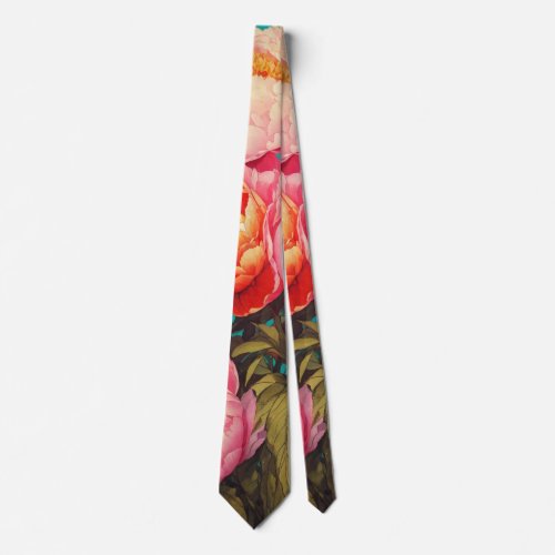 Blossom Bliss Floral Elegance All_Over_Print Soc Neck Tie
