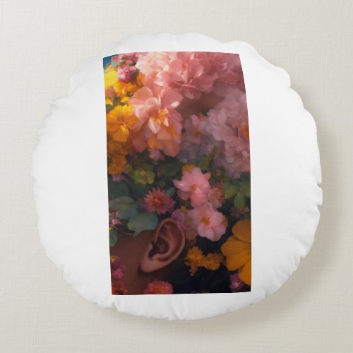 Blossom Bliss Pillow Natures Embrace Round Pillow