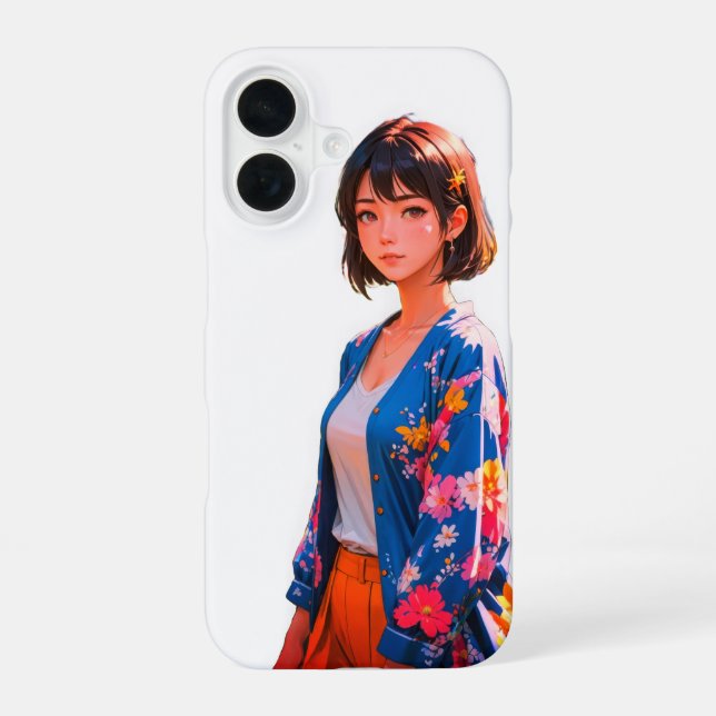 Blossom Blue iPhone 16 Case (Back)