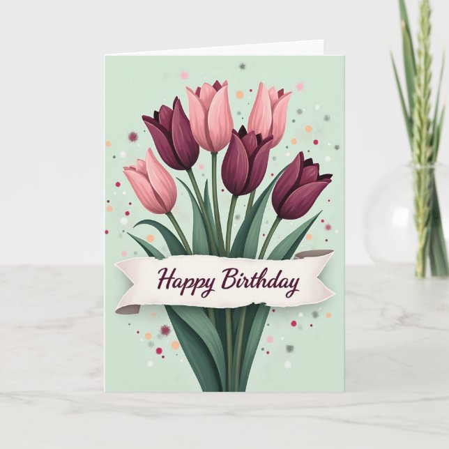 Blossom Bouquet Birthday Card (Front)