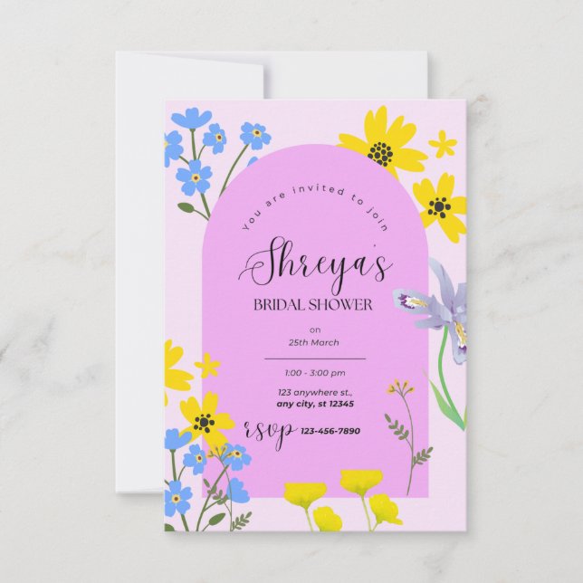 Blossom Bride Floral Bridal Shower Invitation (Front)