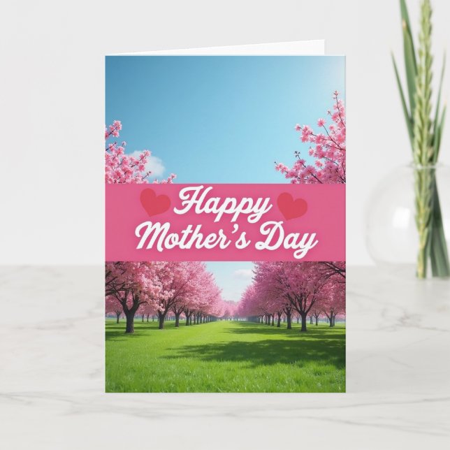 Blossom Bright Pink Sky Card (Front)