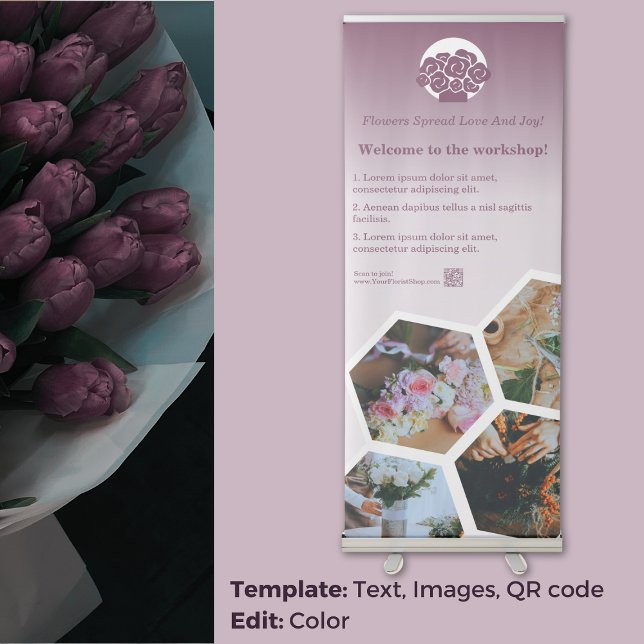 Blossom Brilliance: Customizable Florist Workshop  Retractable Banner (Blossom Brilliance: Customizable Florist Workshop Retractable Banner)