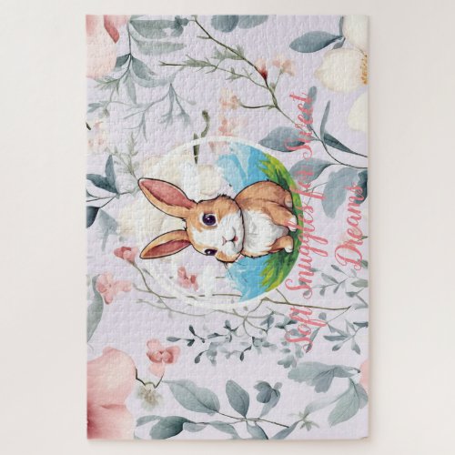 Blossom Buddies Floral Puzzle with a CuriousBunny