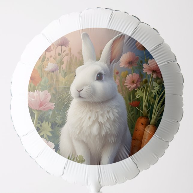 Blossom Bunny & Carrot Patch Balloon  (Front)
