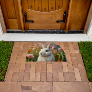 Blossom Bunny & Carrot Patch  Door Mat