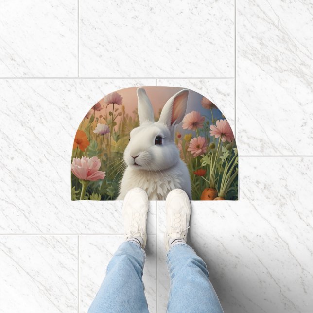 Blossom Bunny & Carrot Patch  Door Mat (Indoor)