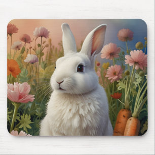 Blossom Bunny & Carrot Patch Mouse Pad 
