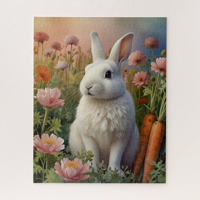 Blossom Bunny & Carrot Patch Puzzle  (Vertical)