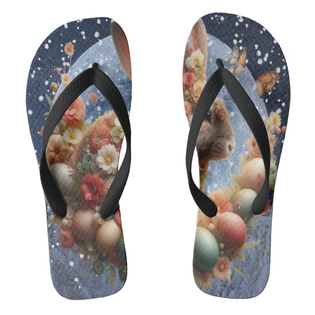 Blossom Bunny Easter  Flip Flops (Footbed)