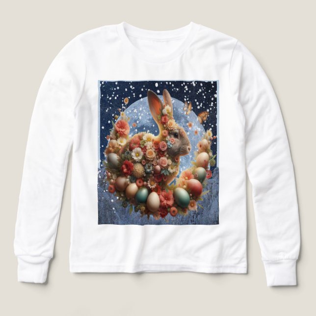 Blossom Bunny Easter  Tri-Blend Shirts (Design Front)