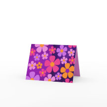 Blossom Burst Vibrant Floral Folded Greeting Card