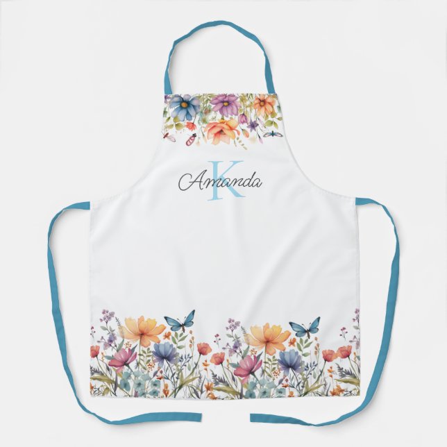 Blossom & Butterfly Personalized Apron (Front)