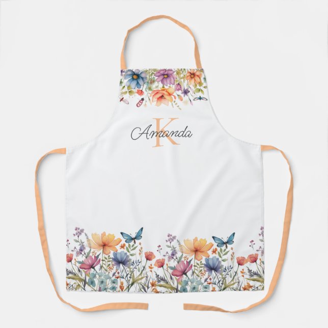 Blossom & Butterfly Personalized Apron (Front)
