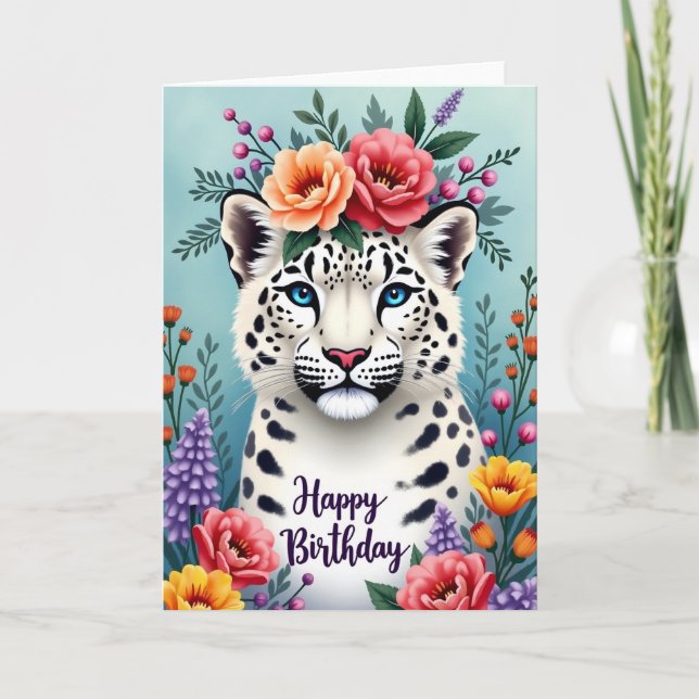 Blossom Cat Birthday Card (Front)