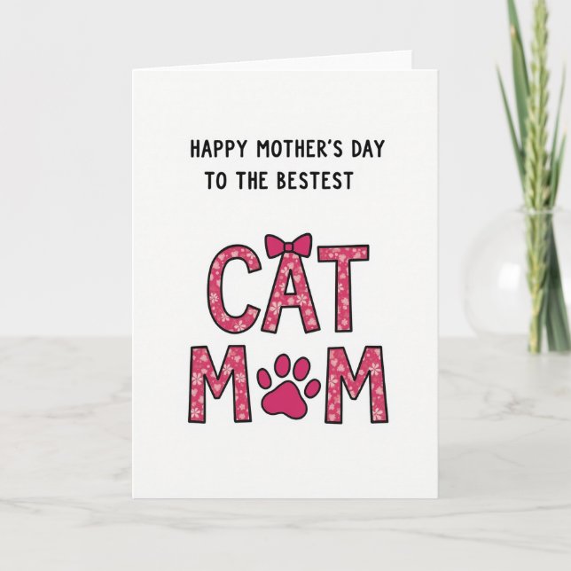 Blossom Cat Mom Card (Front)