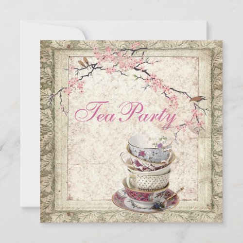 Blossom Country Bridal Shower Tea Party Invitation