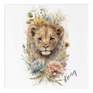 Blossom Critters Lion Cub Acrylic Nursery Wall Art