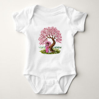 Blossom Dreams: Kimono Girl & Puppy Baby Bodysuit