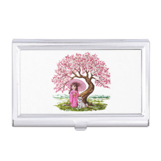 Blossom Dreams: Kimono Girl & Puppy Business Card Case