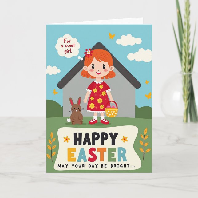 Blossom Dress Easter Card (Front)