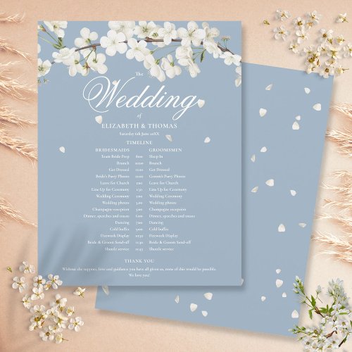 Blossom Dusty Blue Wedding Schedule Timeline