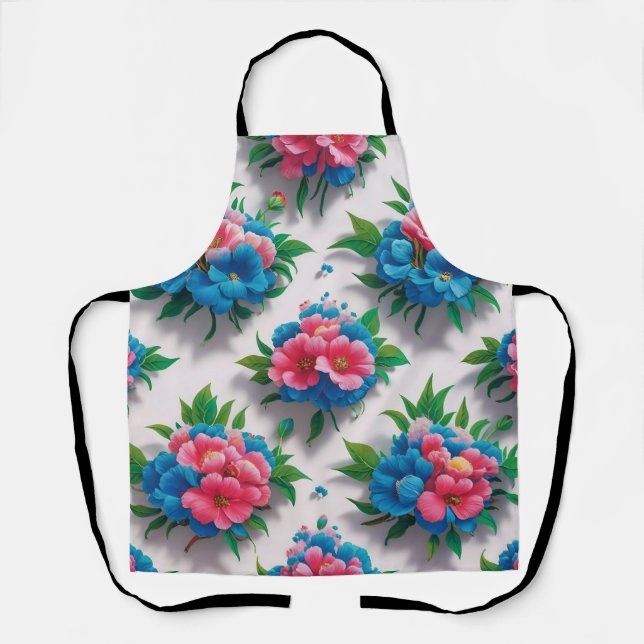 Blossom Elegance: A Chic Floral Pattern Apron (Front)