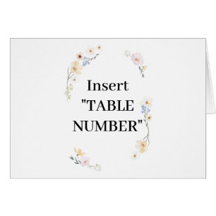 Blossom Elegance Florals Multi Color Table numbers