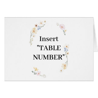 Blossom Elegance Florals Multi Color Table numbers