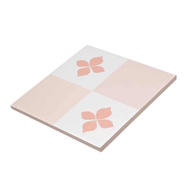 Blossom elegance salmon floral tile set Pattern 2 (Side)