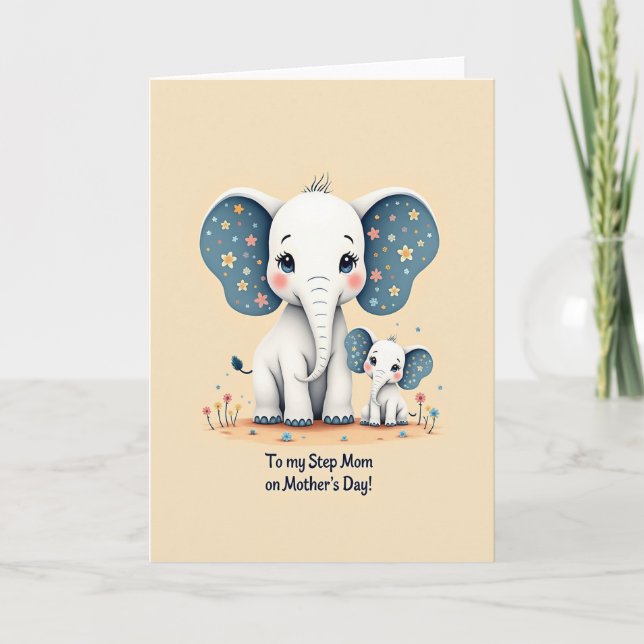 Blossom Elephant Mothers Day Card (Front)
