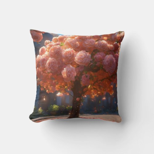 Blossom Embrace Rose_Inspired Decorative Pillow Throw Pillow