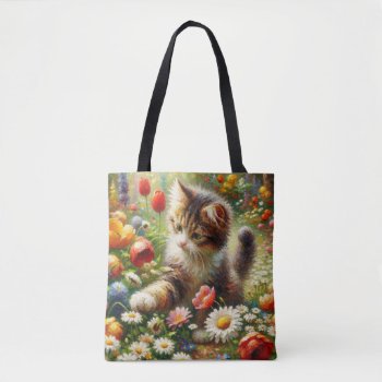 Blossom Explorer Kitten Tote Bag by Godsblossom at Zazzle