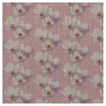 Blossom Fabric Pink Blossom Fabric Cotton Or Poly by artist_kim_hunter at Zazzle