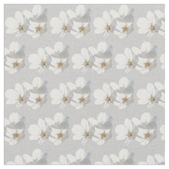 Blossom Fabric White Blossom Fabric Cotton Or Poly by artist_kim_hunter at Zazzle