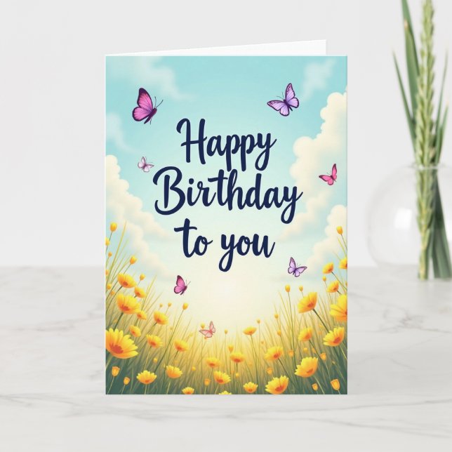 Blossom Field Birthday Card (Front)