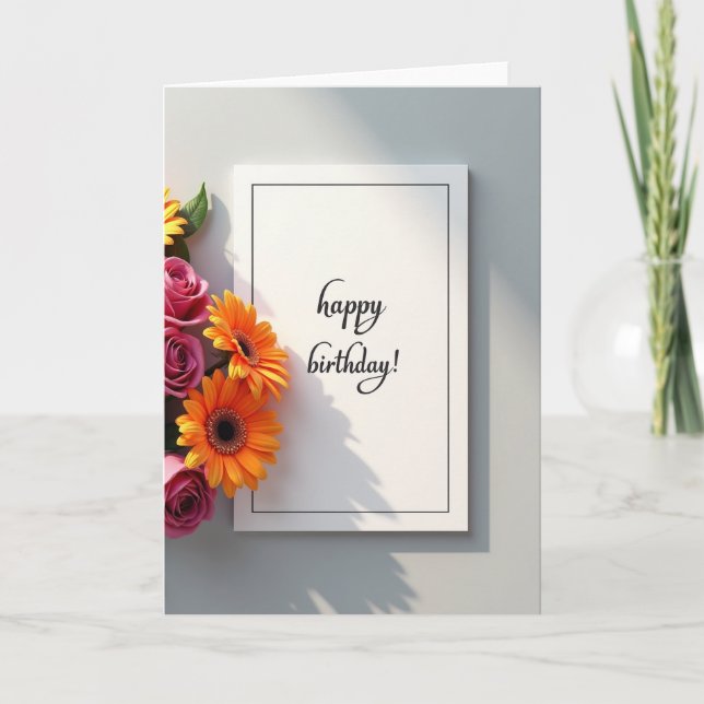 Blossom Flat Lay Birthday Card (Front)