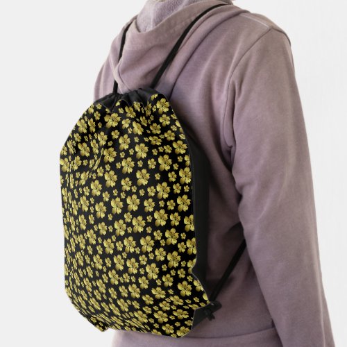 blossomflower color colorful  pattern house  drawstring bag