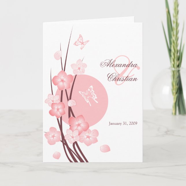 Blossom Flowers Butterflies Wedding Invitation (Front)