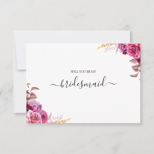 Blossom Flowers Will You Be My Bridesmaid Card