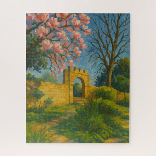 Blossom Gate – Enchanted Garden Painting Jigsaw Puzzle (Vertical)