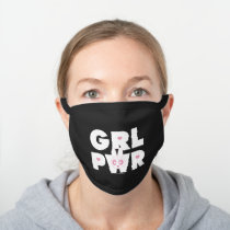 Blossom: Girl Power Black Cotton Face Mask