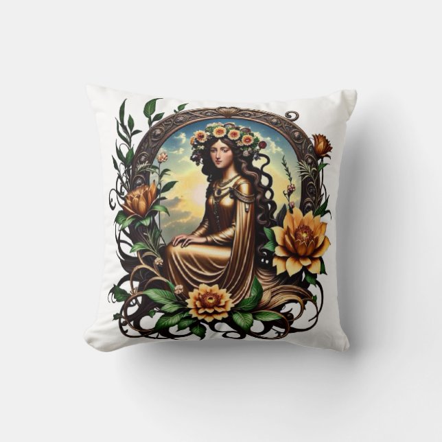 Blossom girl  throw pillow (Front)