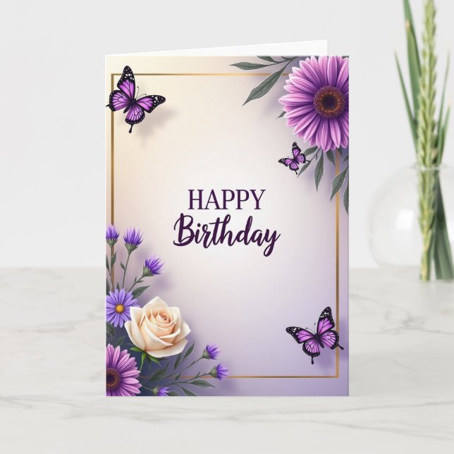 Blossom Glow Birthday Card (Front)